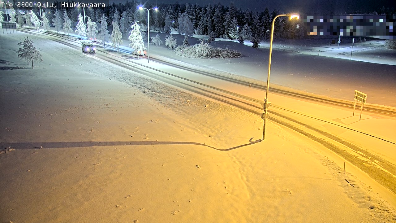 Weather Camera Image road 8300 Oulu Hiukkavaara, Oulu, Pohjois-Pohjanmaa