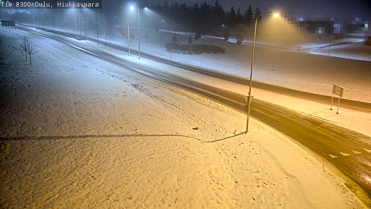 Weather Camera Image väg 8300 Oulu Hiukkavaara, Oulu, Pohjois-Pohjanmaa