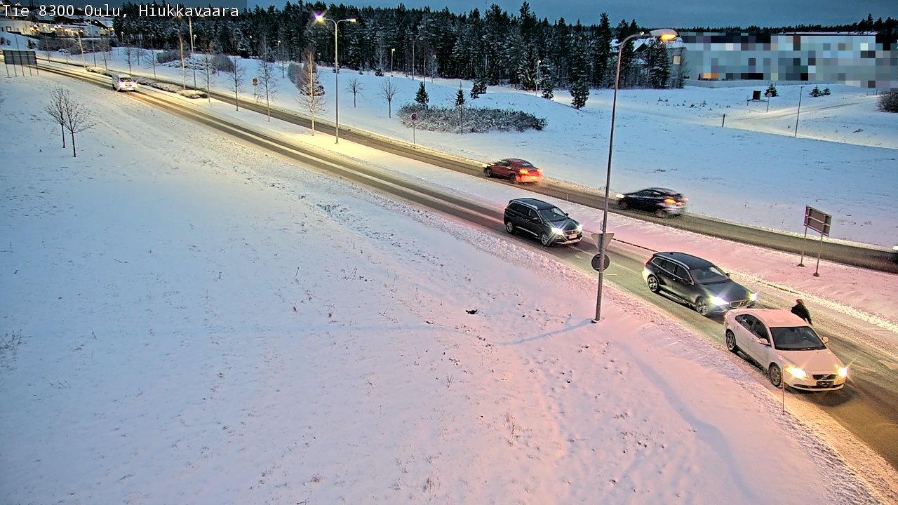 Weather Camera Image väg 8300 Oulu Hiukkavaara, Oulu, Pohjois-Pohjanmaa