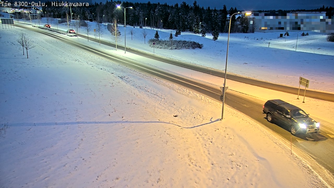 Weather Camera Image väg 8300 Oulu Hiukkavaara, Oulu, Pohjois-Pohjanmaa
