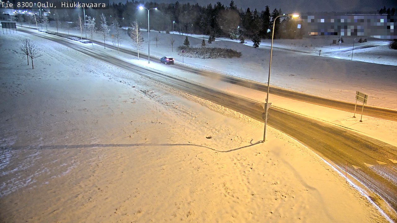Weather Camera Image väg 8300 Oulu Hiukkavaara, Oulu, Pohjois-Pohjanmaa