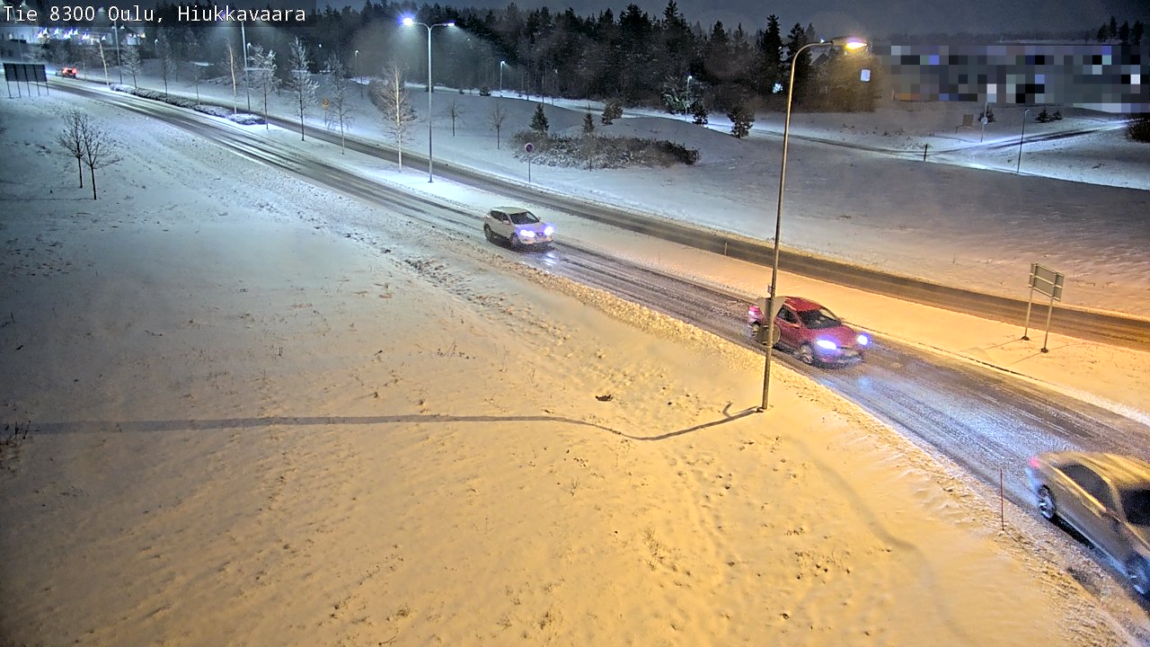 Weather Camera Image väg 8300 Oulu Hiukkavaara, Oulu, Pohjois-Pohjanmaa