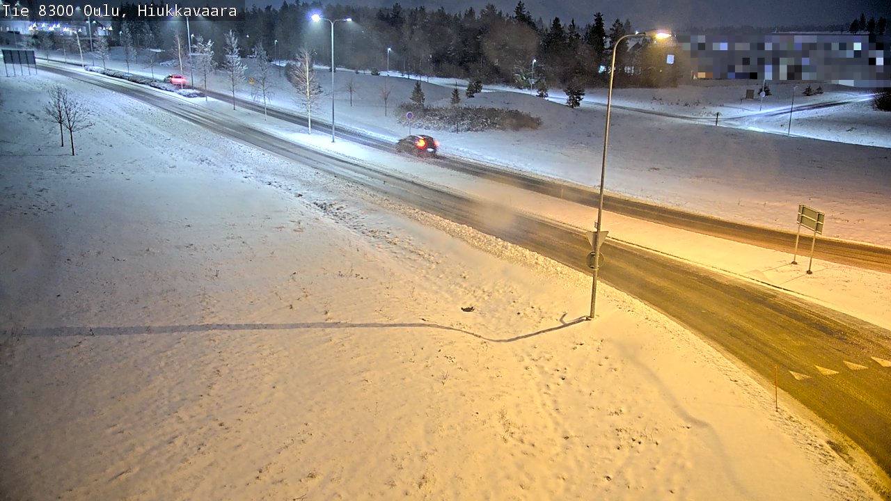 Weather Camera Image väg 8300 Oulu Hiukkavaara, Oulu, Pohjois-Pohjanmaa