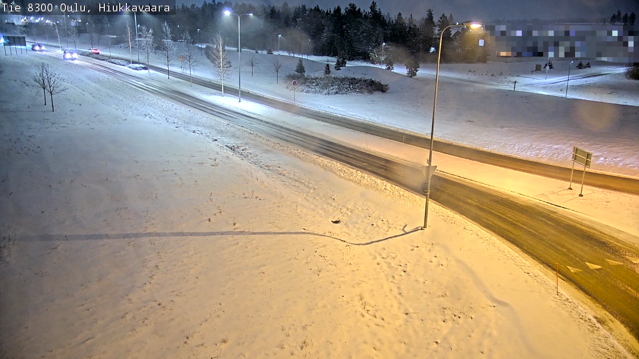 Weather Camera Image väg 8300 Oulu Hiukkavaara, Oulu, Pohjois-Pohjanmaa