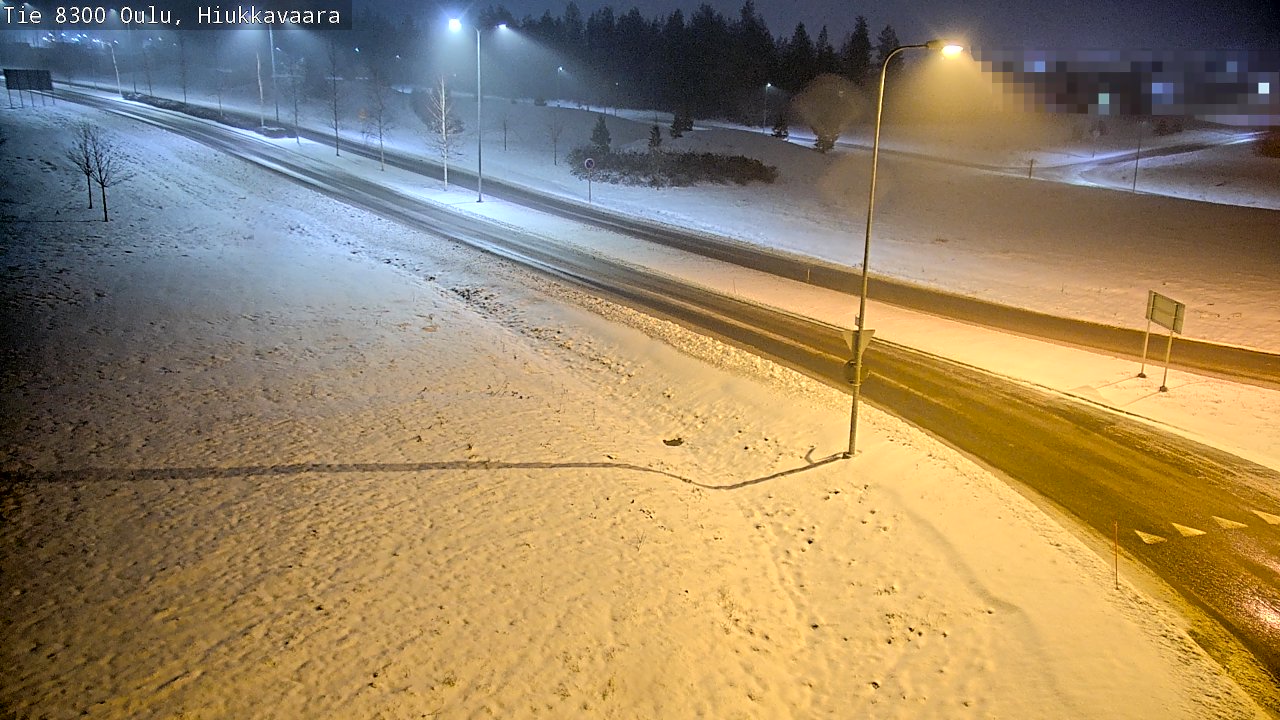 Weather Camera Image väg 8300 Oulu Hiukkavaara, Oulu, Pohjois-Pohjanmaa