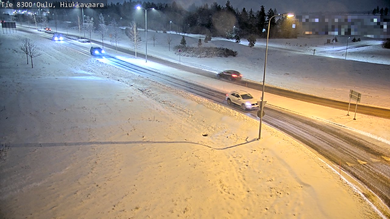 Weather Camera Image väg 8300 Oulu Hiukkavaara, Oulu, Pohjois-Pohjanmaa