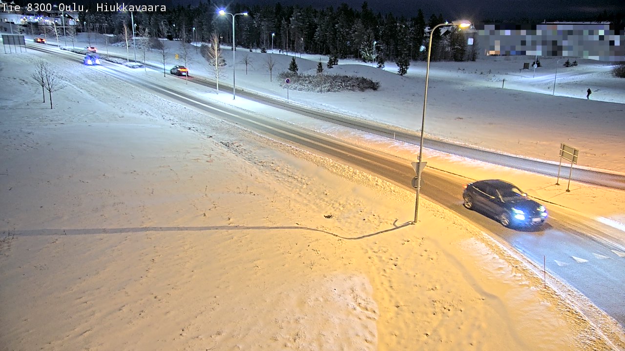 Weather Camera Image väg 8300 Oulu Hiukkavaara, Oulu, Pohjois-Pohjanmaa