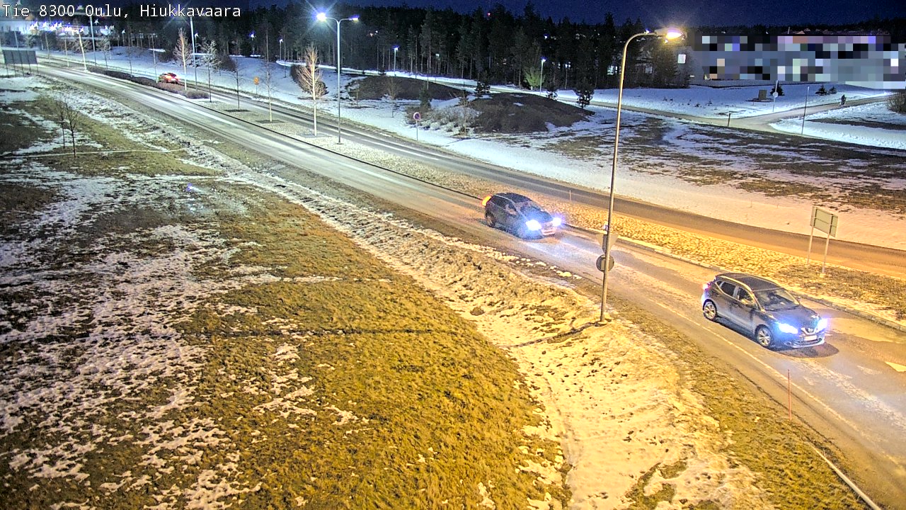 Weather Camera Image väg 8300 Oulu Hiukkavaara, Oulu, Pohjois-Pohjanmaa