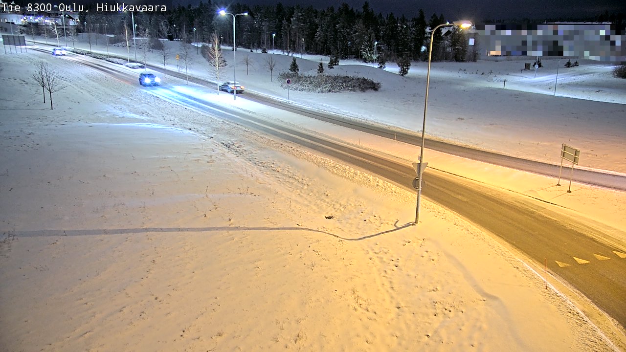 Weather Camera Image väg 8300 Oulu Hiukkavaara, Oulu, Pohjois-Pohjanmaa