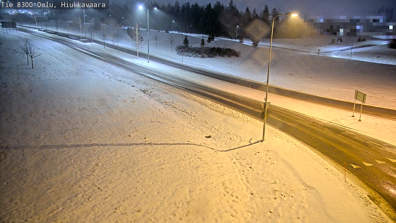 Weather Camera Image väg 8300 Oulu Hiukkavaara, Oulu, Pohjois-Pohjanmaa
