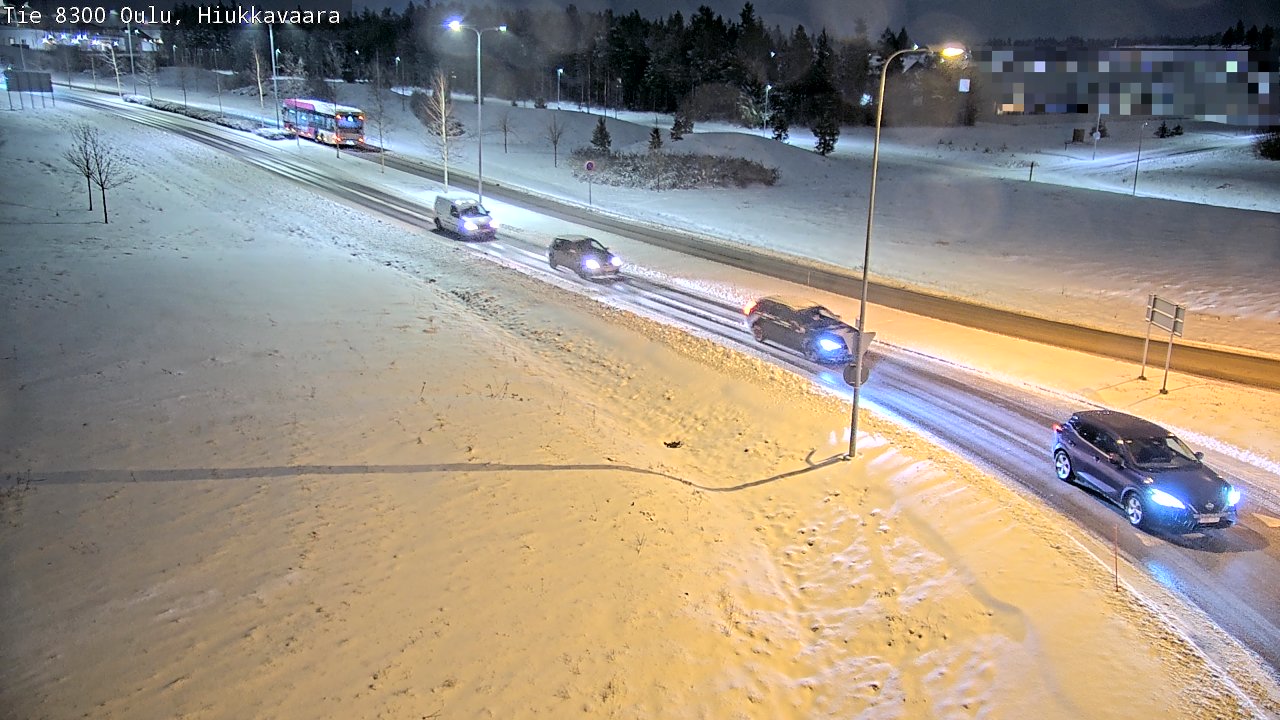 Weather Camera Image väg 8300 Oulu Hiukkavaara, Oulu, Pohjois-Pohjanmaa