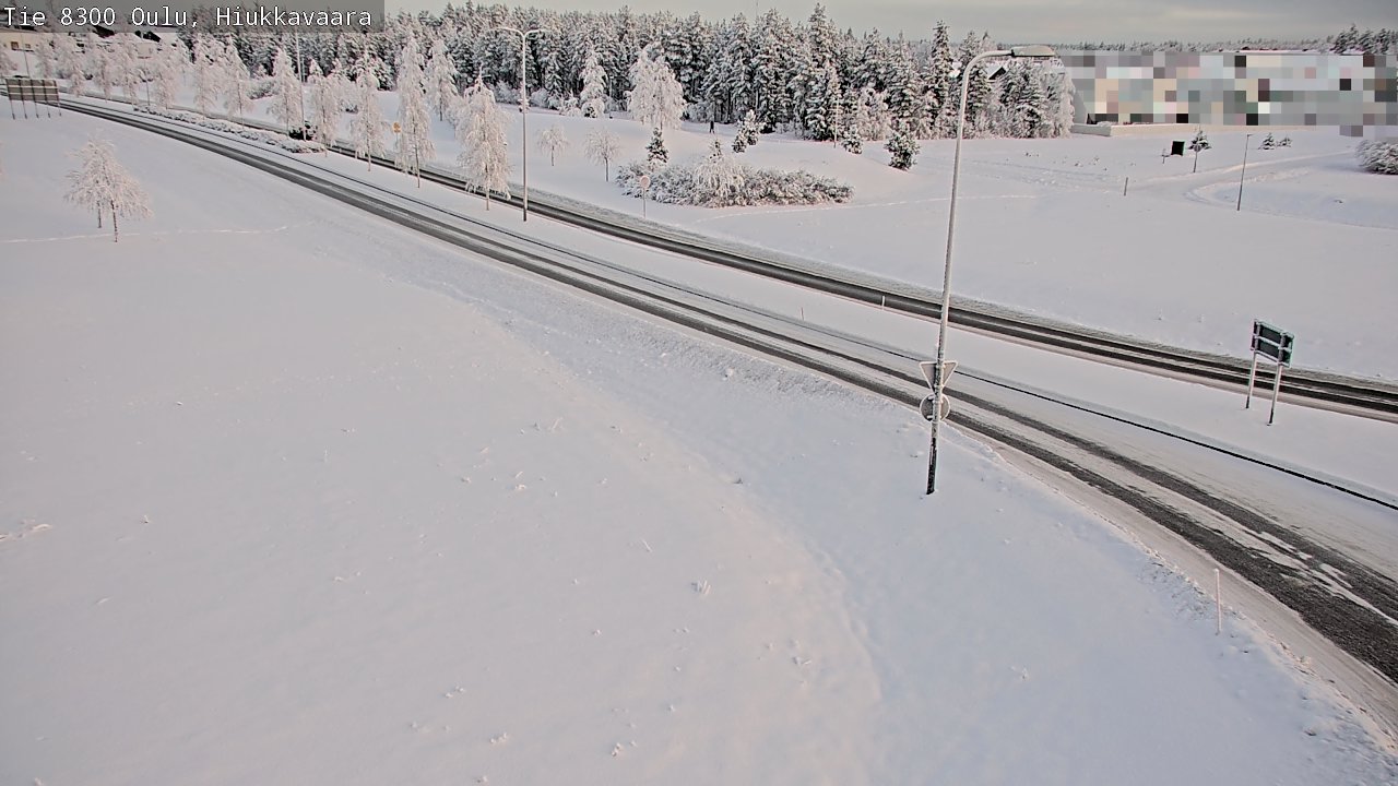 Weather Camera Image road 8300 Oulu Hiukkavaara, Oulu, Pohjois-Pohjanmaa