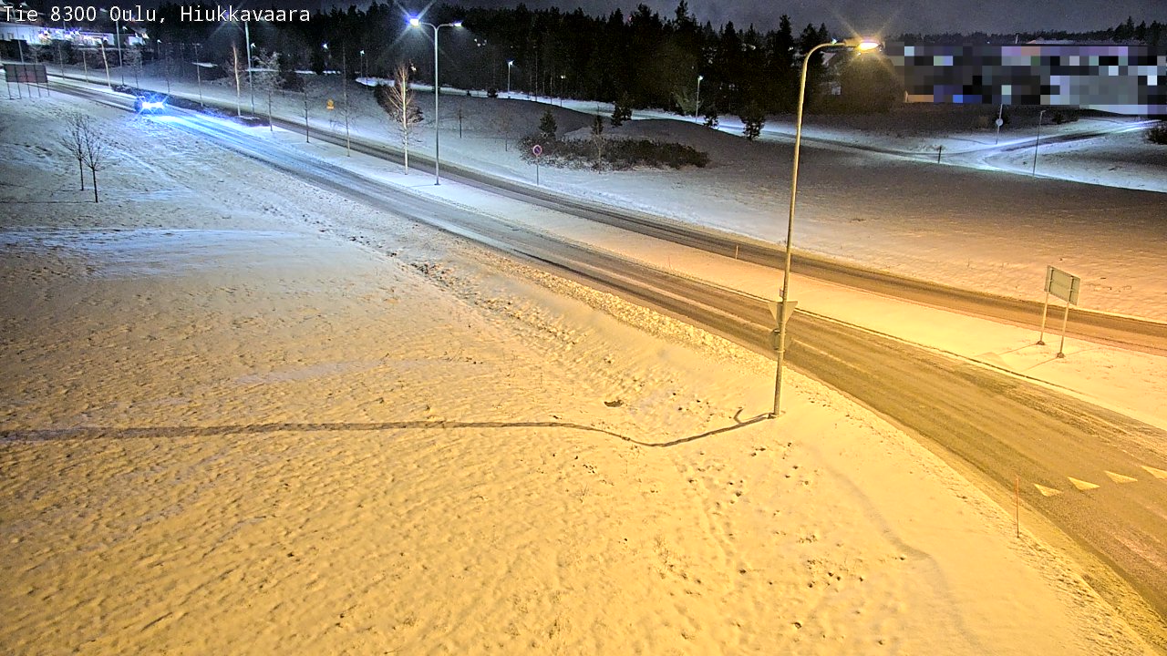 Weather Camera Image väg 8300 Oulu Hiukkavaara, Oulu, Pohjois-Pohjanmaa