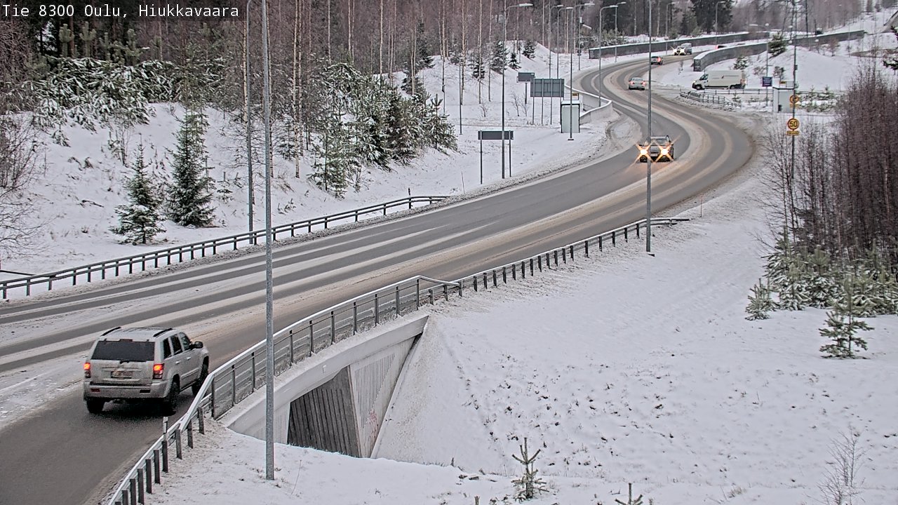 Weather Camera Image väg 8300 Oulu Hiukkavaara, Oulu, Pohjois-Pohjanmaa