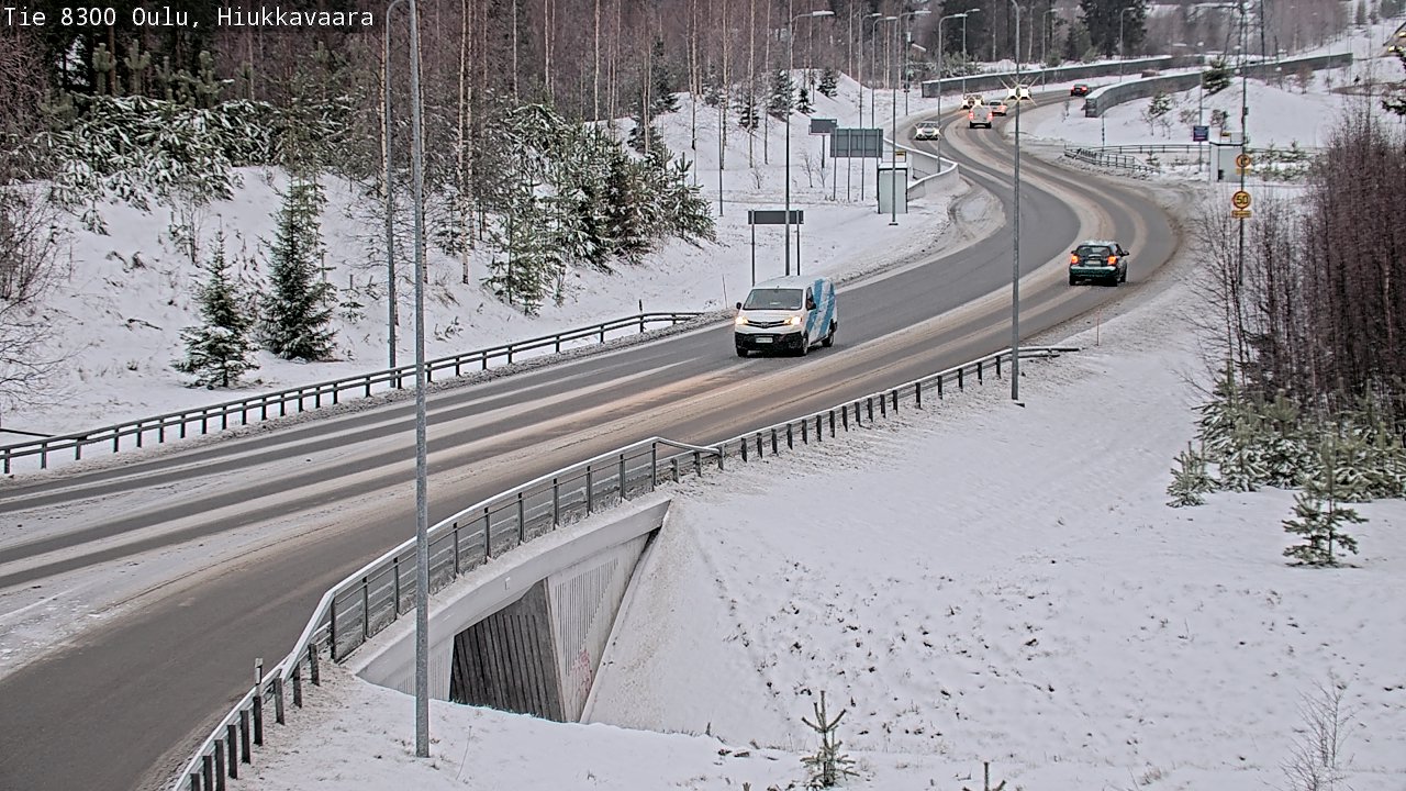 Weather Camera Image väg 8300 Oulu Hiukkavaara, Oulu, Pohjois-Pohjanmaa
