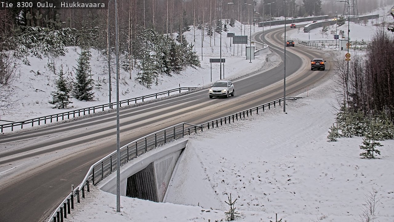 Weather Camera Image väg 8300 Oulu Hiukkavaara, Oulu, Pohjois-Pohjanmaa