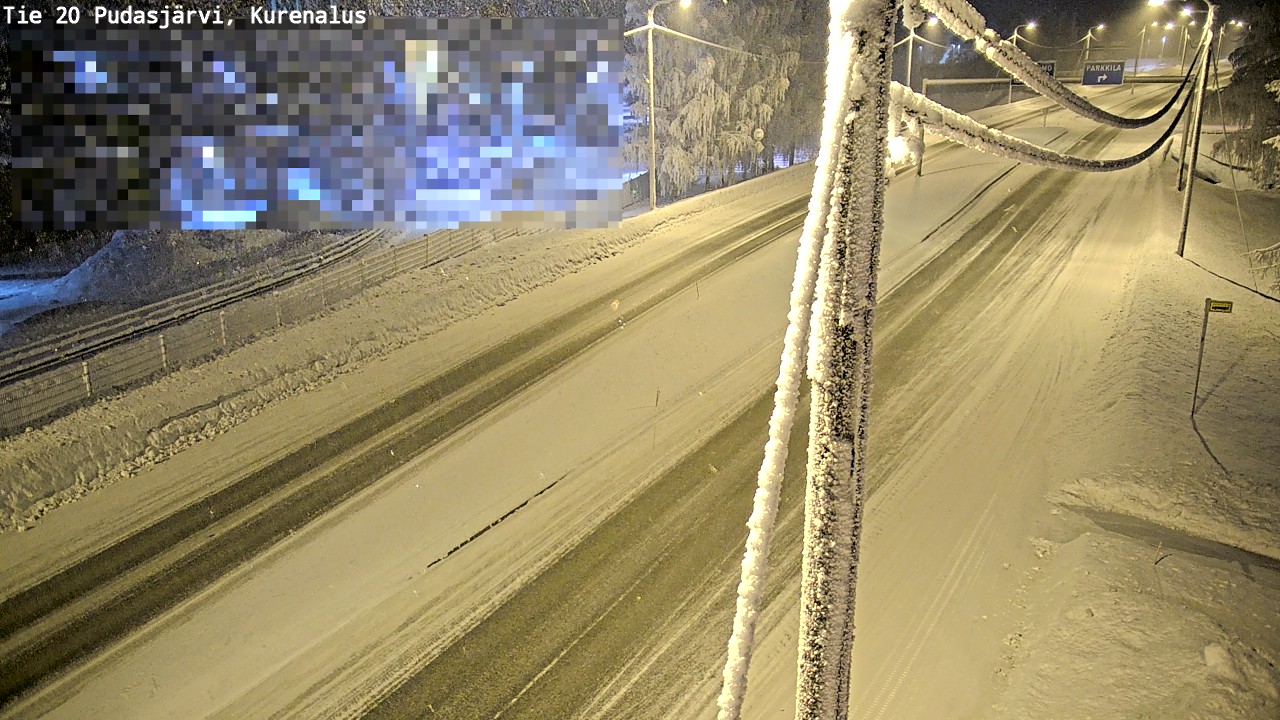 Weather Camera Image Road 20 Pudasjärvi, Kurenalus, Pudasjärvi, Pohjois-Pohjanmaa