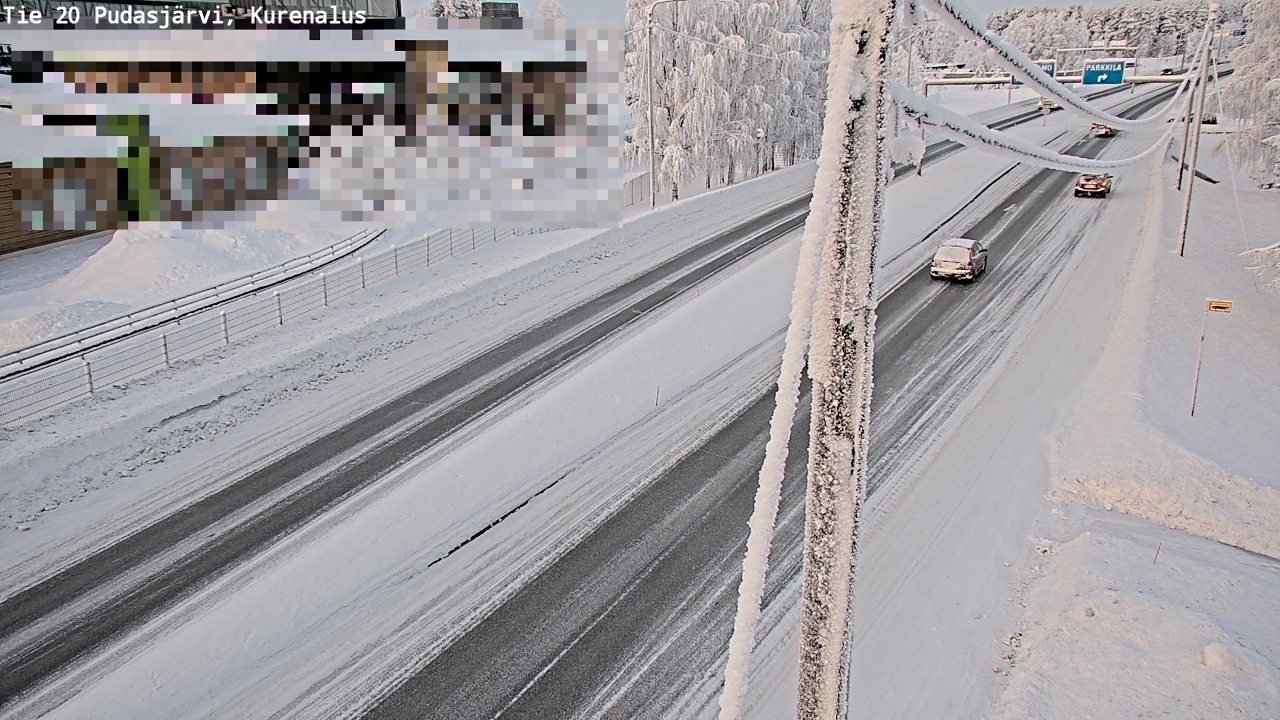 Weather Camera Image Road 20 Pudasjärvi, Kurenalus, Pudasjärvi, Pohjois-Pohjanmaa