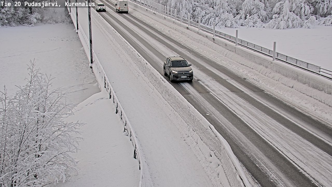Weather Camera Image Road 20 Pudasjärvi, Kurenalus, Pudasjärvi, Pohjois-Pohjanmaa