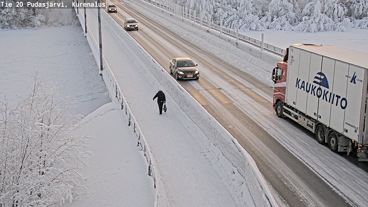 Weather Camera Image Road 20 Pudasjärvi, Kurenalus, Pudasjärvi, Pohjois-Pohjanmaa
