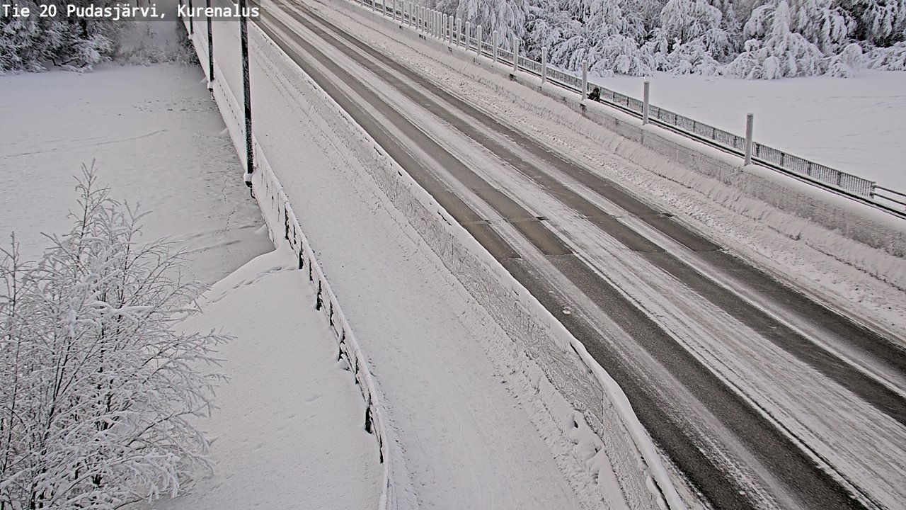 Weather Camera Image Road 20 Pudasjärvi, Kurenalus, Pudasjärvi, Pohjois-Pohjanmaa