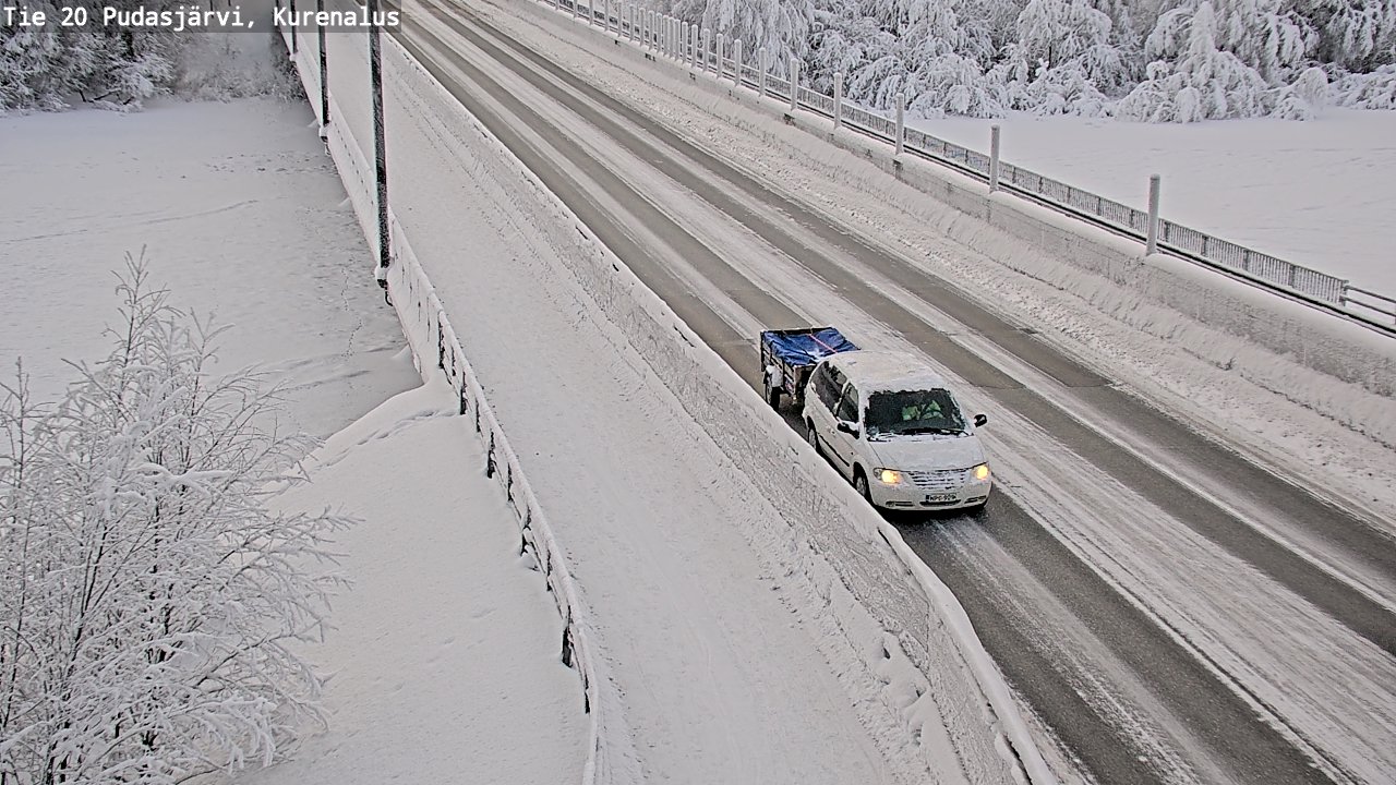 Weather Camera Image Road 20 Pudasjärvi, Kurenalus, Pudasjärvi, Pohjois-Pohjanmaa