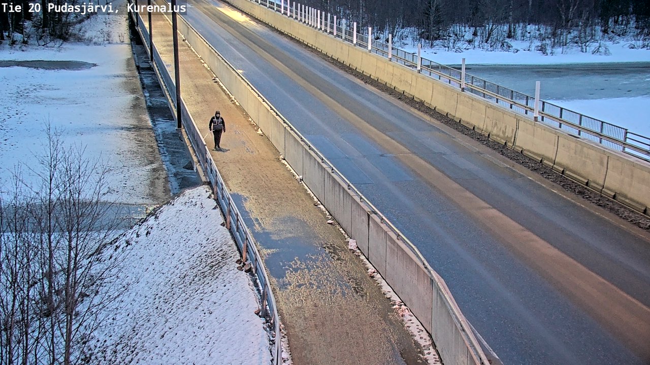 Weather Camera Image Road 20 Pudasjärvi, Kurenalus, Pudasjärvi, Pohjois-Pohjanmaa