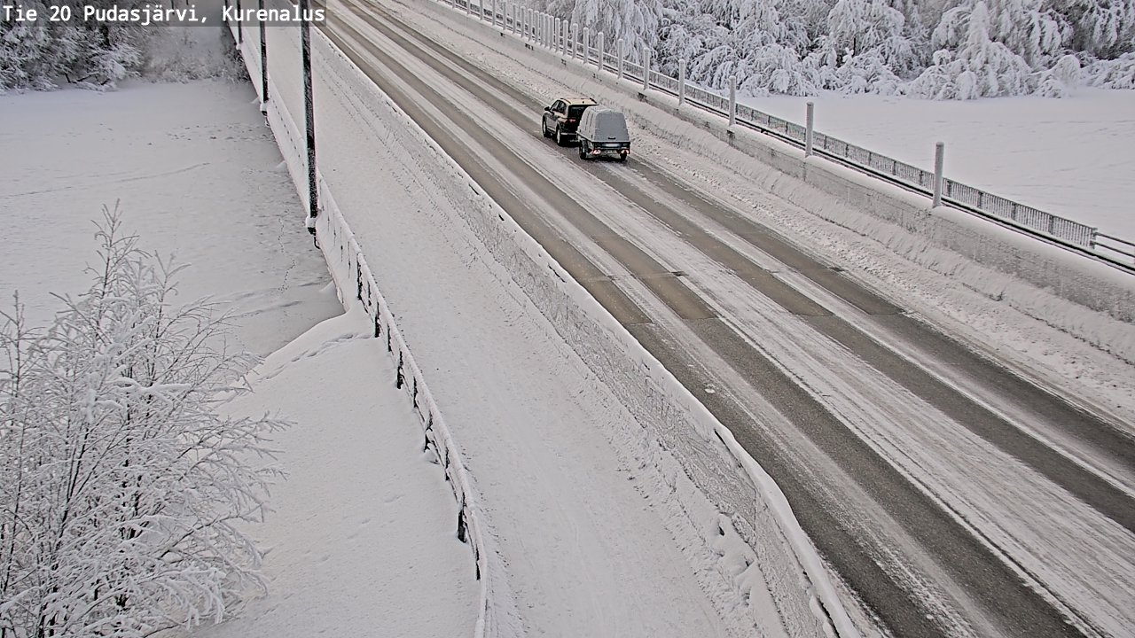 Weather Camera Image Road 20 Pudasjärvi, Kurenalus, Pudasjärvi, Pohjois-Pohjanmaa