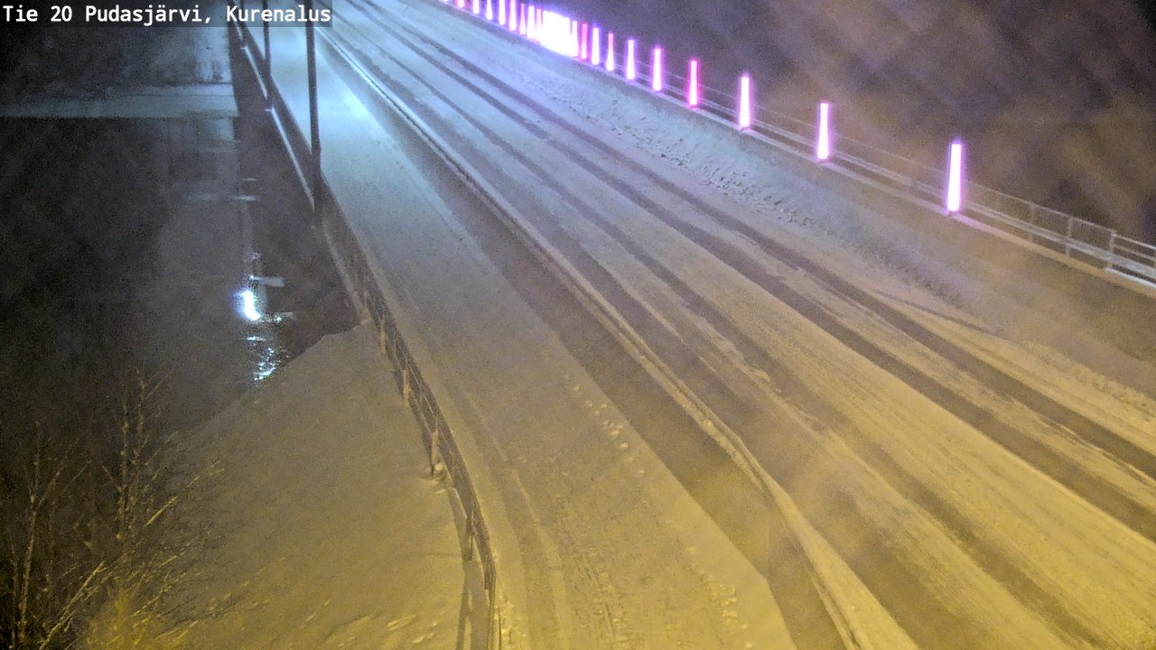 Weather Camera Image Väg 20Pudasjärvi, Kurenalus, Pudasjärvi, Pohjois-Pohjanmaa