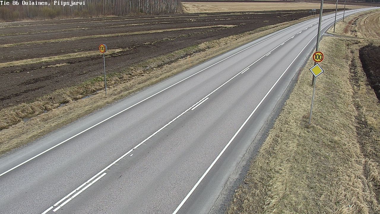 Weather Camera Image Väg 86 Oulais, Piipsjärvi, Oulainen, Pohjois-Pohjanmaa