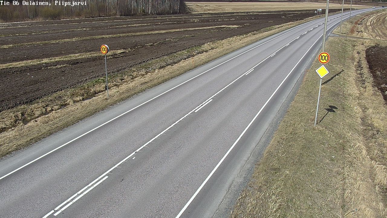 Weather Camera Image Väg 86 Oulais, Piipsjärvi, Oulainen, Pohjois-Pohjanmaa