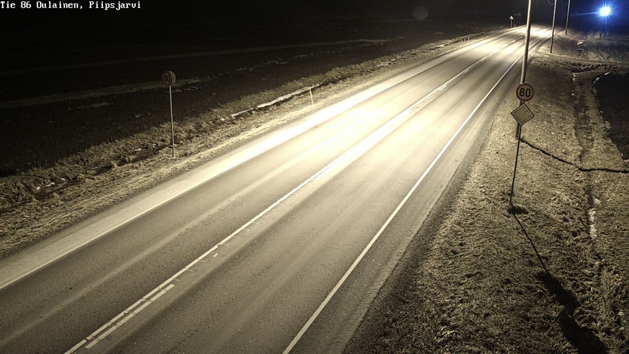 Weather Camera Image Väg 86 Oulais, Piipsjärvi, Oulainen, Pohjois-Pohjanmaa