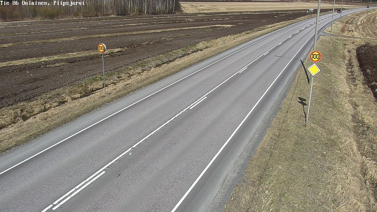 Weather Camera Image Väg 86 Oulais, Piipsjärvi, Oulainen, Pohjois-Pohjanmaa
