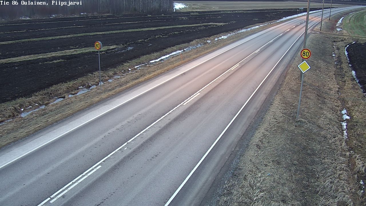 Weather Camera Image Väg 86 Oulais, Piipsjärvi, Oulainen, Pohjois-Pohjanmaa