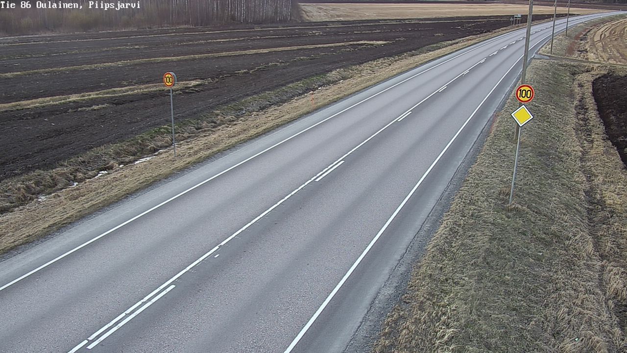 Weather Camera Image Väg 86 Oulais, Piipsjärvi, Oulainen, Pohjois-Pohjanmaa