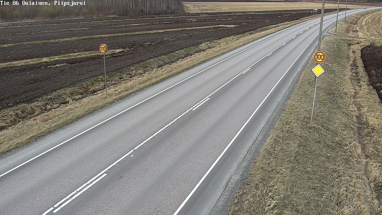 Weather Camera Image Väg 86 Oulais, Piipsjärvi, Oulainen, Pohjois-Pohjanmaa