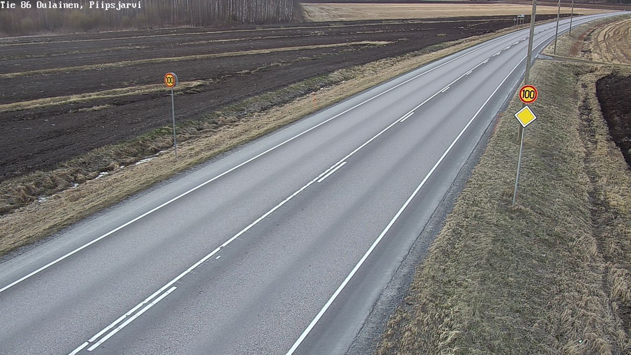 Weather Camera Image Väg 86 Oulais, Piipsjärvi, Oulainen, Pohjois-Pohjanmaa