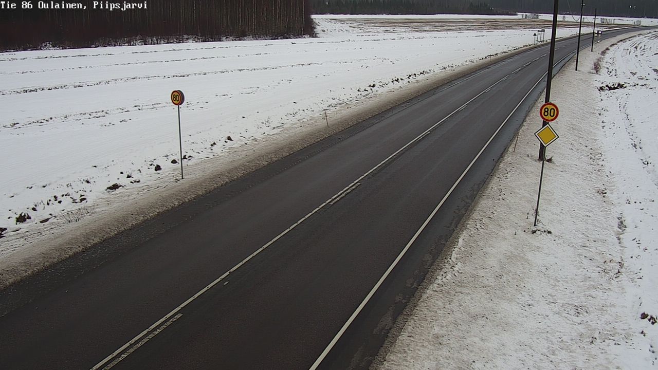 Weather Camera Image Väg 86 Oulais, Piipsjärvi, Oulainen, Pohjois-Pohjanmaa