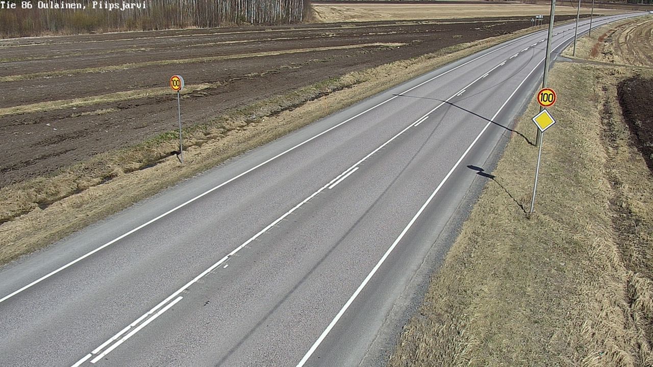 Weather Camera Image Väg 86 Oulais, Piipsjärvi, Oulainen, Pohjois-Pohjanmaa