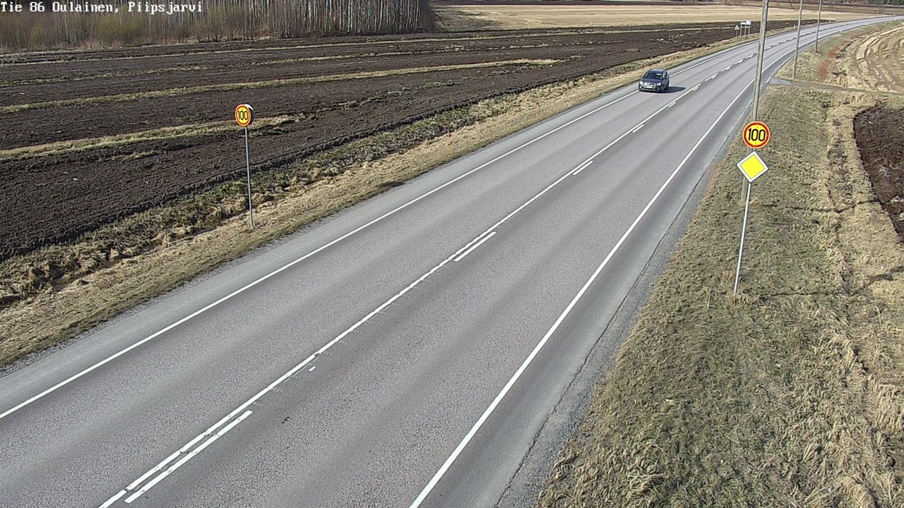 Weather Camera Image Väg 86 Oulais, Piipsjärvi, Oulainen, Pohjois-Pohjanmaa