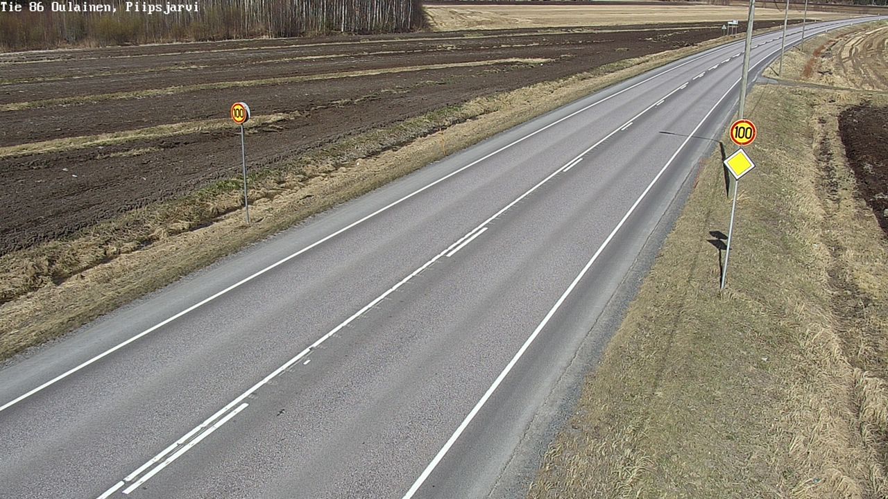 Weather Camera Image Väg 86 Oulais, Piipsjärvi, Oulainen, Pohjois-Pohjanmaa