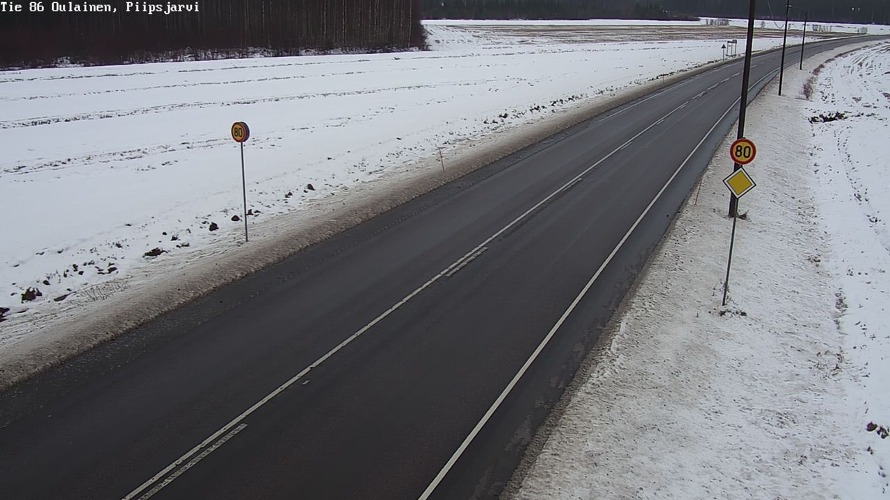 Weather Camera Image Väg 86 Oulais, Piipsjärvi, Oulainen, Pohjois-Pohjanmaa