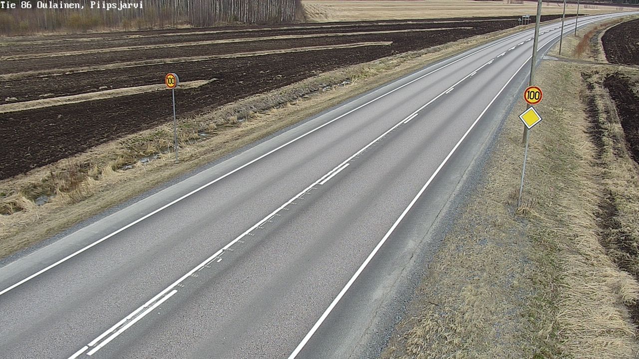 Weather Camera Image Väg 86 Oulais, Piipsjärvi, Oulainen, Pohjois-Pohjanmaa