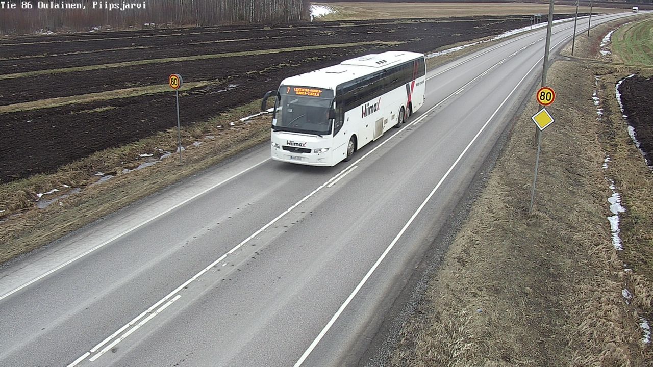 Weather Camera Image Road 86 Oulainen, Piipsjärvi, Oulainen, Pohjois-Pohjanmaa