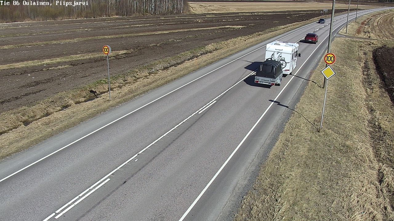 Weather Camera Image Väg 86 Oulais, Piipsjärvi, Oulainen, Pohjois-Pohjanmaa