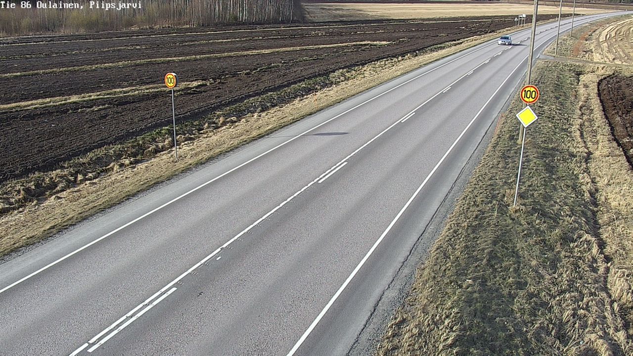 Weather Camera Image Väg 86 Oulais, Piipsjärvi, Oulainen, Pohjois-Pohjanmaa