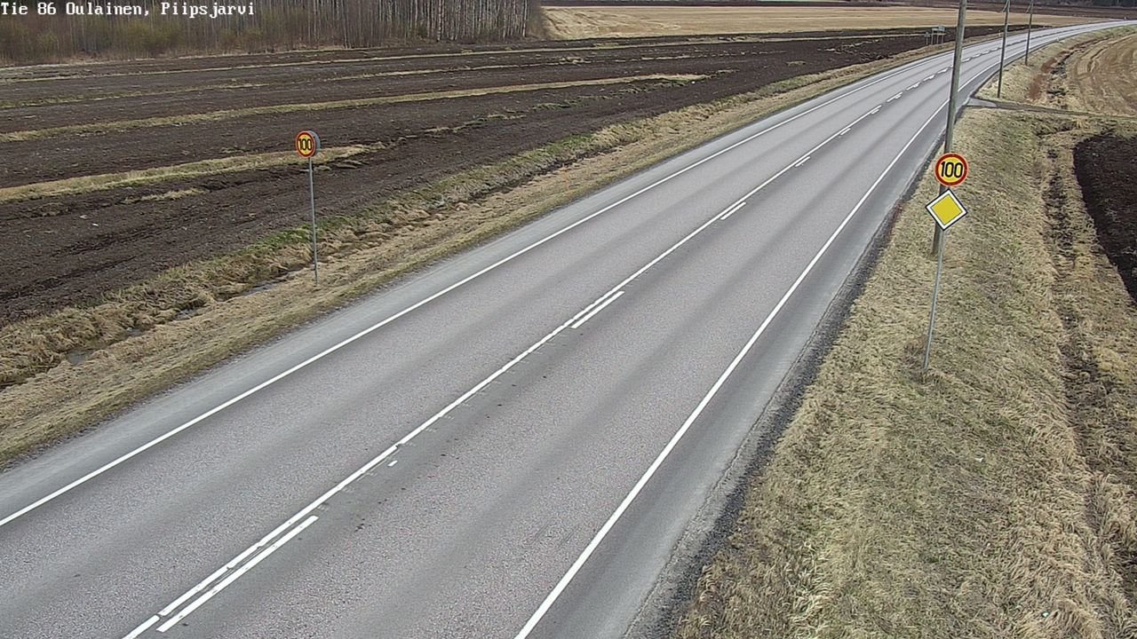 Weather Camera Image Väg 86 Oulais, Piipsjärvi, Oulainen, Pohjois-Pohjanmaa