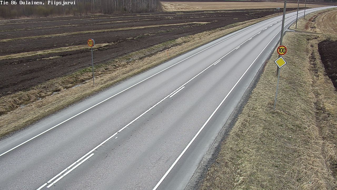 Weather Camera Image Väg 86 Oulais, Piipsjärvi, Oulainen, Pohjois-Pohjanmaa