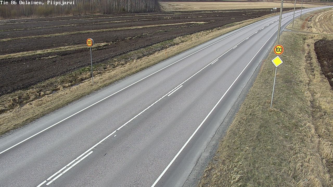 Weather Camera Image Väg 86 Oulais, Piipsjärvi, Oulainen, Pohjois-Pohjanmaa