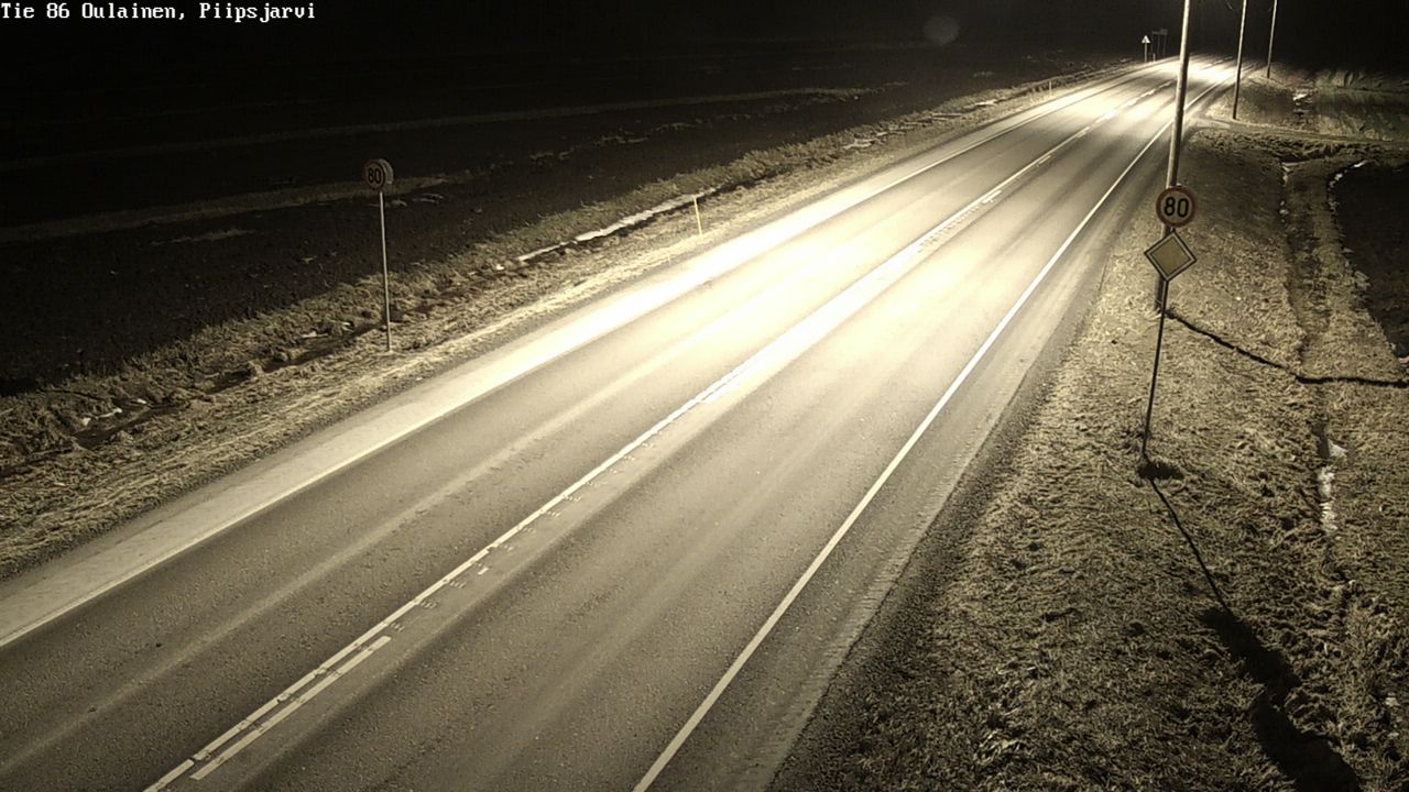 Weather Camera Image Väg 86 Oulais, Piipsjärvi, Oulainen, Pohjois-Pohjanmaa